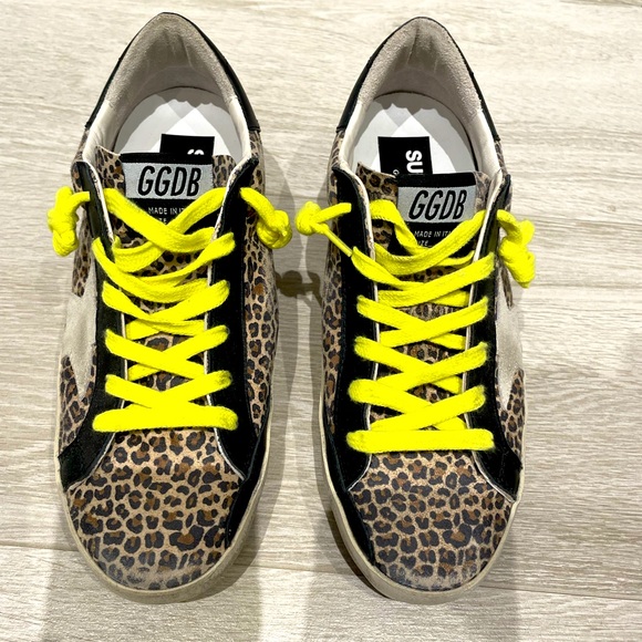 Golden Goose Leopard and Neon Sneakers Size 37 - Picture 2 of 8
